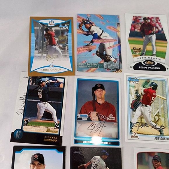 Huston Astro Team MLB 28 Auto Baseball Card Lot Topps Fleer RC's NM Raw Mixed yr - Picture 2 of 13